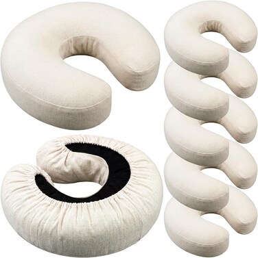 GliCraft 6 Pack Linen Massage Face Cradle Covers Standard Crescent Fit
