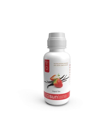 Suntana Rapid Tan Solution - Strawberry & Vanilla Fragrance Premium Sunless Solution Spray Tan - 8 Oz