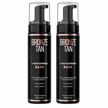 Existing Beauty Bronze Tan Dark Self Tanner Mousse 2 Pack, Sunless Foam, 200 Ml Each