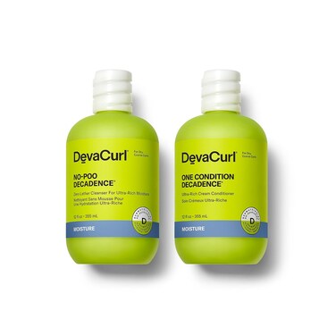 DevaCurl No-Poo Decadence Non-Lathering Cleanser and One Condition Decadence Ultra-Rich Cream Conditioner, 12 Fl Oz Bundle