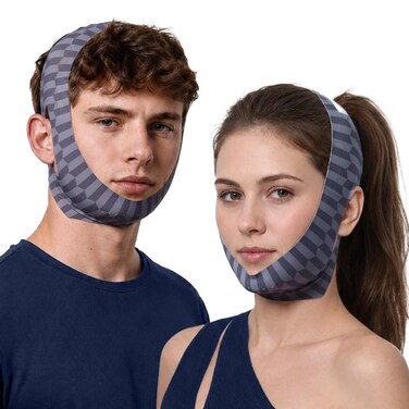 Cryslora Double Chin Strap, V Line Lifting Jawline Shaper for Sleep Blue