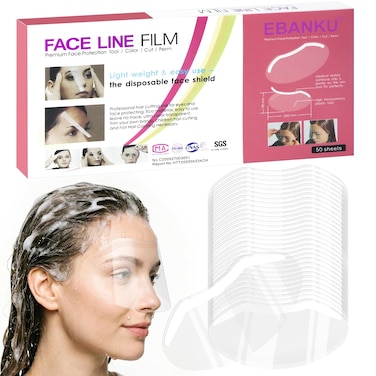 Ebanku 50PCS Shower Face Eye Shield, Clear Eyebrow Eyelash Shield Visors
