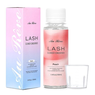 AuReve Eyelash Cleanser Concentrate 100ML Lash Shampoo Concentrate Peach