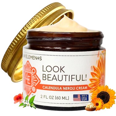 Four Elements 4E Four Elements Calendula Cream 2 Oz - Handmade Organic Vit E Shea Face Cream
