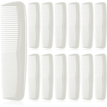 Hestya 24 Pack White Pocket Hair Combs, 5 Inch Double Side Fine Tooth