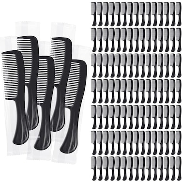 Hestya 300 Pcs Hair Combs in Bulk Individually Wrapped Plastic, Black