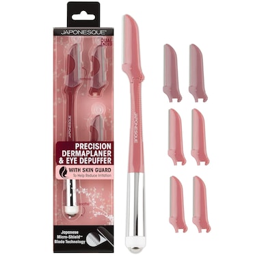 Japonesque Dermaplaner and Cooling Eye Roller + Dermaplaner Replacement Blades 4-Pack Bundle