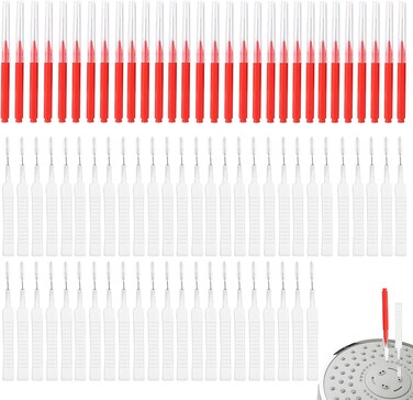 Lasuroa 80PCS Shower Head Cleaner Tools (Red, White)