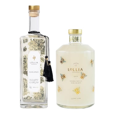 Lollia Bubble Bath Bundle with Wish, 33.8 Fl Oz, and Elegance, 24.8 Fl Oz