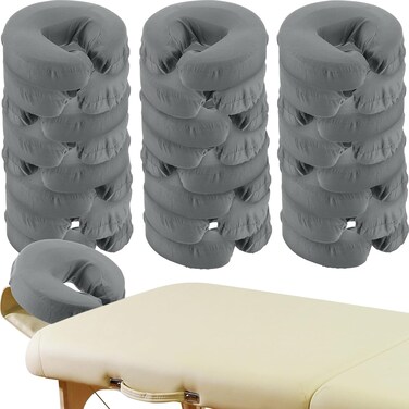 Macarrie 24 Pcs Massage Table Face Cradle Covers Microfiber, Gray