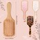 Meanplan 3 Pcs Bamboo Paddle Hair Brush with Acetate Backing