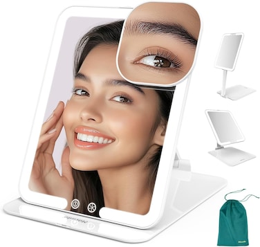Mocado Travel Makeup Mirror with Light, Foldable Lighted Makeup Mirror