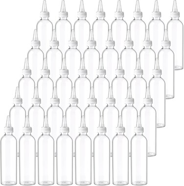 Mouyat 40 Pcs 8OZ Plastic Squeeze Bottles Bulk with Twist Top Cap 250ML
