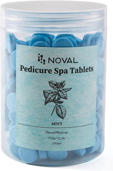 Noval Mint Pedicure Spa Tablets, 250 Count Foot Soak for Salons