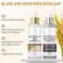 Birunwer Rice Exfoliant Ampoule Duo, Black and White Face Peeling Solution, Moisturizing Pore Minimizer, 2-Pack, 100ML