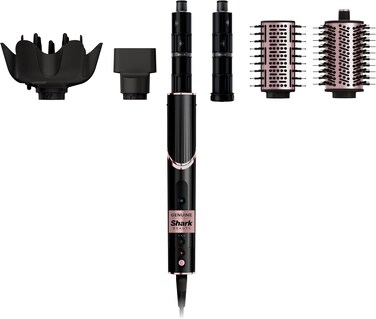 Shark Hd440Bk Flexstyle Air Styling & Drying System with Ultimate 6-Piece Accessory Pack of Auto-Wrap Curlers, Curl-Defining Diffuser, Oval Brush, Paddle Brush & Concentrator, Black + Storage Bag