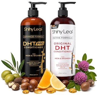 Shiny Leaf Dht+DHT Pro Conditioner Bundle for Thinning Hair, 2X16 Fl.Oz