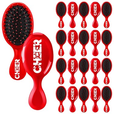 SiliFine 20 Pack Cheer Brushes Bulk Cheer Team Gifts, Red