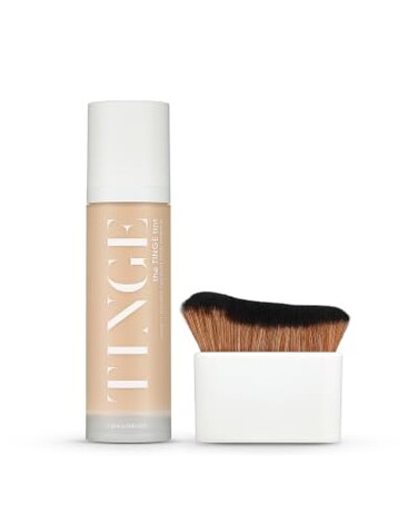 Tinge Medium Cool Body Makeup & Detail Brush Bundle, Medium Coverage