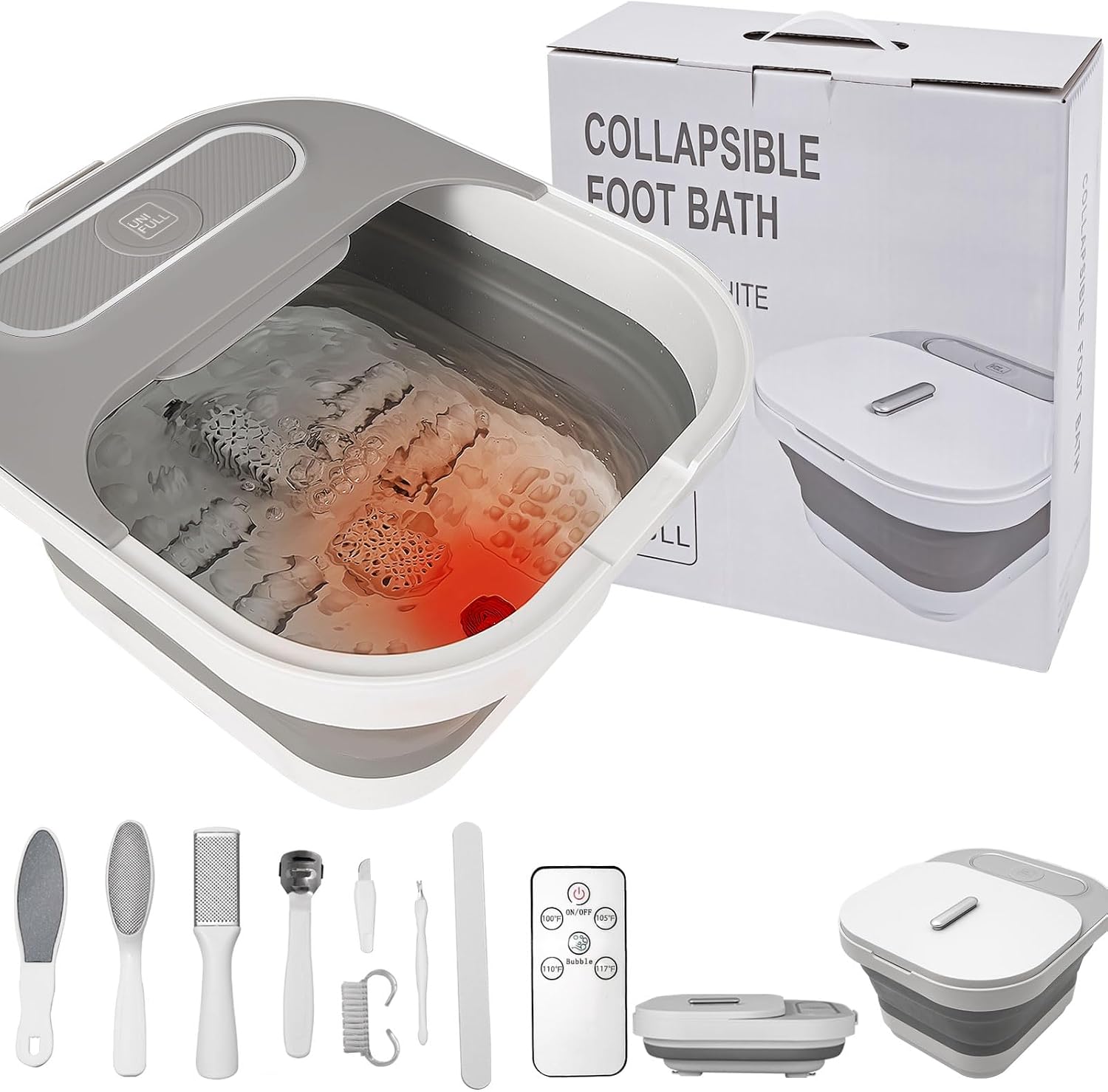 Buy Unifull Collapsible Foot Spa Bath with Heat and Remote Control ...