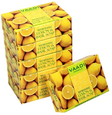 Vaadi Herbals Super Value Refreshing Lemon and Basil Soap, 75GMS X 6