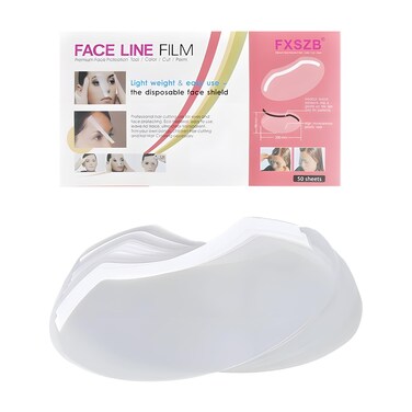 Walwal 50 Pcs Clear Disposable Shower Face Shield Visors