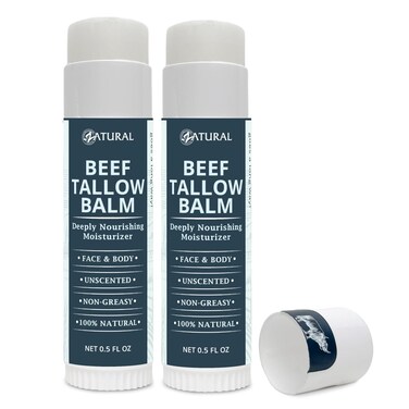 Zatural Beef Tallow Balm Stick - Grass-Fed (2 Pack)