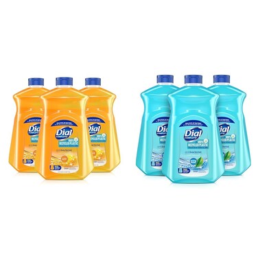 Dial Complete Antibacterial Liquid Hand Soap Refill, Gold, 52 Fl Oz & Complete Antibacterial Liquid Hand Soap Refill, Spring Water, 52 Fl Oz