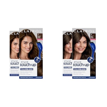 Clairol Nice 'N Easy Permanent Root Touch-up Hair Dye, 5 Medium Brown &amp; 4 Dark Brown, 2 Packs Each