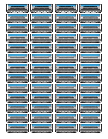 Dorco Pace 4 Pro - Four Blade Razor Shaving System - 52 Cartridge Refills (No Handle)