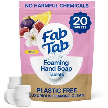 Fab Tab Foaming Hand Soap Refill Tablets, Concentrated Foam Soap, 20 Count