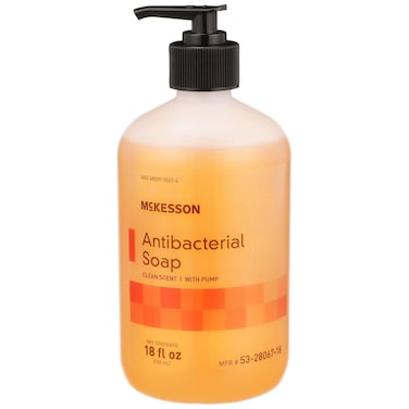 McKesson Antibacterial Liquid Hand Soap, Pump Bottle, 18 Oz, 12 Ct