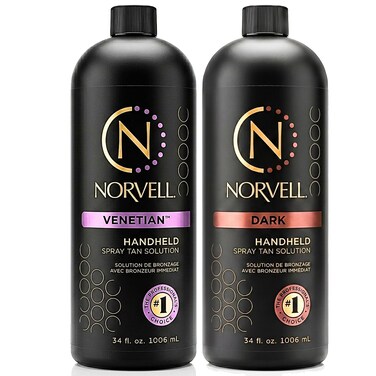 Norvell Premium Venetian and Dark Sunless Tanning Solution Bundle Pack - 34 Fl Oz