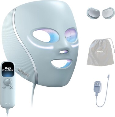 Shark Cryoglow LED Face Mask, Red Light Therapy, Under-Eye Cooling, FW312