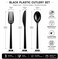 Joyido 150PCS Black Plastic Silverware - Disposable Cutlery for Halloween