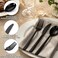 Joyido 150PCS Black Plastic Silverware - Disposable Cutlery for Halloween