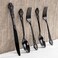 Joyido 150PCS Black Plastic Silverware Set Elegant for Halloween &amp; Wedding