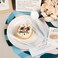 Fabulous Party 180PCS White Plastic Silverware with Blue Handle