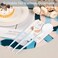 Fabulous Party 180PCS White Plastic Silverware with Blue Handle