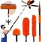 Buyplus 26FT Reach Dusting Kit, Long Duster with 5-20FT Extension Pole for High Ceilings, Cobweb Duster, Microfiber Duster, Window Squeegee, Extendable Duster Cleaning Kit