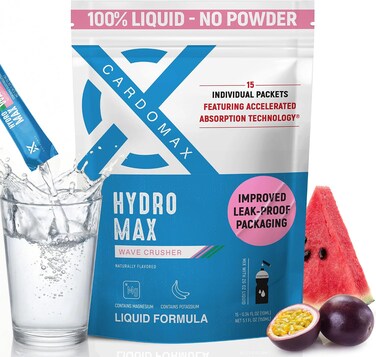 CardoMax Hydration Packets, Wavecrusher, 15 Liquid Hydration Sticks