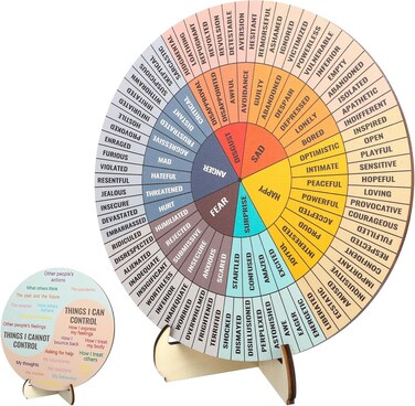 ValueBargain Feeling Wheel, 7.9 Inches (20 Cm) Diameter Double-Sided Emotional Wheel
