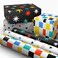 Hallmark Wrapping Paper Mini Rolls, 3-Pack (Checker, Triangles) 45 Sq. Ft.