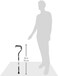 Hugo Mobility Offset Handle Cane with Reflective Strap, Smoke