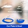 Hushee 4 Pcs Scoop Plates and Bowls Non Skid Adaptive Dinnerware, Blue