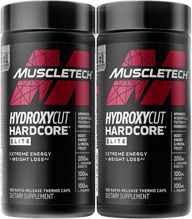 Hydroxycut Hardcore Elite, Rapid Release Capsules, 100 Count, 2 Pack