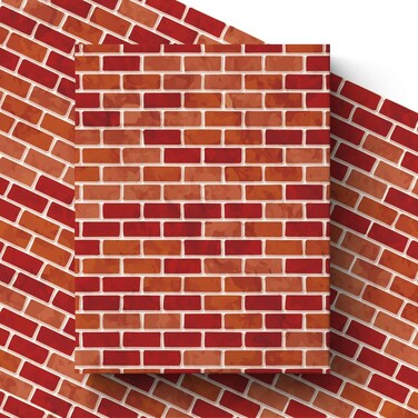 Liobelon Red Brick Pattern Wrapping Paper Roll, 17 Inches X 16.4 Feet