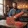 Liobelon Red Brick Pattern Wrapping Paper Roll, 17 Inches X 16.4 Feet