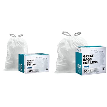 Plasticplace Simplehuman Code Compatible Drawstring Trash Bags Bundle (150 Count)