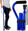 Rms Folding Cane with Offset Foam Handle, Adjustable Walking Stick (Blue)